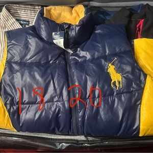 Ralph Lauren Blue and Yellow Quilted Vest